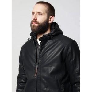 Ανδρικό Jacket Eco-Leather Μπουφάν VENERO  Μαύρο Ανδρικό Jacket Eco-Leather Μπουφάν VENERO  Μαύρο
