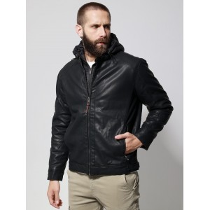 Ανδρικό Jacket Eco-Leather Μπουφάν VENERO  Μαύρο Ανδρικό Jacket Eco-Leather Μπουφάν VENERO  Μαύρο