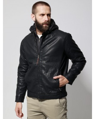 Ανδρικό Jacket Eco-Leather Μπουφάν VENERO  Μαύρο