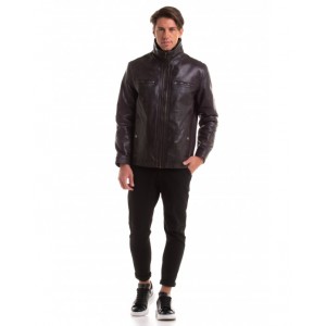 Ανδρικό μακρύ δερμάτινο μπουφάν Ανδρικό μακρύ δερμάτινο μπουφάν