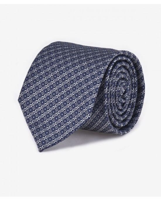 Γραβάτα μπλε με σχέδιο MAKIS TSELIOS