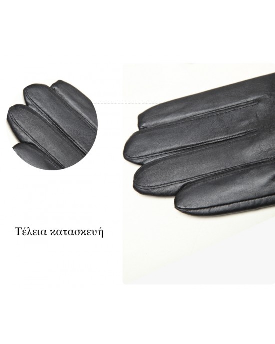 Γάντια δερμάτινα μαύρα LEGEND-ACCESSORIES