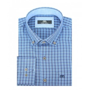 ΑΝΔΡΙΚΟ ΠΟΥΚΑΜΙΣΟ ΤΗΣ ΕΤΑΙΡΕΙΑΣ MAKIS TSELIOS ΚΑΡΟ indigo μπλε cot.70%-pol30%