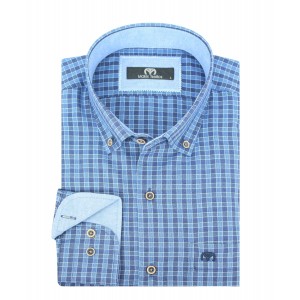 ΑΝΔΡΙΚΟ ΠΟΥΚΑΜΙΣΟ ΤΗΣ ΕΤΑΙΡΕΙΑΣ MAKIS TSELIOS ΚΑΡΟ indigo μπλε cot.70%-pol30%