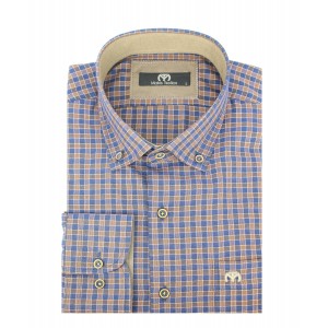 ΑΝΔΡΙΚΟ ΠΟΥΚΑΜΙΣΟ-ΤΗΣ ΕΤΑΙΡΕΙΑΣ MAKIS TSELIOS ΚΑΡΟ ΜΠΛΕ ΚΑΙ ΚΑΜΕΛ 