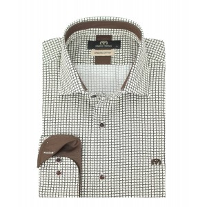 ΑΝΔΡΙΚΟ ΠΟΥΚΑΜΙΣΟ ΤΗΣ ΕΤΑΙΡΕΙΑΣ MAKIS TSELIOS ΜΕ ΜΙΚΡΟΣΧΕΔΙΟ ΣΕ ΜΠΕΖ ΚΑΦΕ