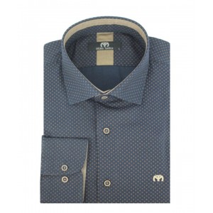 ΑΝΔΡΙΚΟ ΠΟΥΚΑΜΙΣΟ ΤΗΣ ΕΤΑΙΡΕΙΑΣ MAKIS TSELIOS classic fit ΜΠΛΕ ΜΙΚΡΟΣΧΕΔΙΟ ΜΕ ΚΑΦΕ 