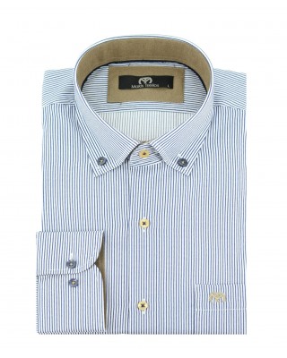 MEN'S SHIRT STRIPED BLUE HIGH LENGTH 