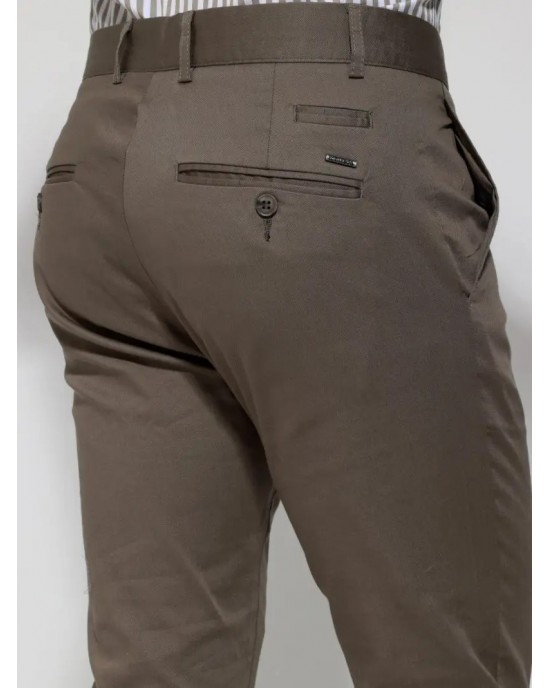 Ανδρικό υφασμάτινο  παντελόνι χακί της εταιρείας TRESOR