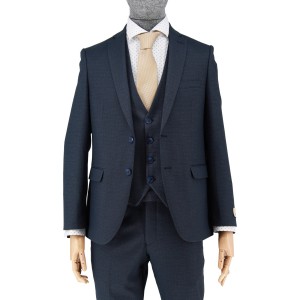 Ανδρικό κουστούμι με ασορτί γιλέκο μπλε MAKIS TSELIOS