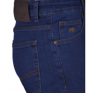 Παντελόνι τζιν μπλε με κίτρινα γαζιά makis tselios.