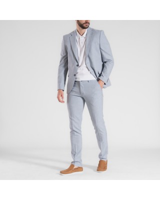 MEN'S DUR JACKET IN MEDIUM GREEN LINEN BLEND CIEL