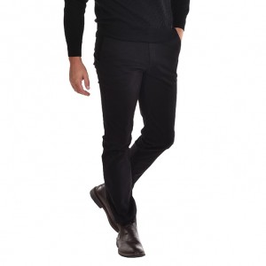 Παντελόνι chino καπαρτίνα σε κανονική γραμμή μαύρο