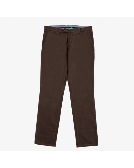 Twill chino pants in regular brown line Twill chino pants in regular brown line