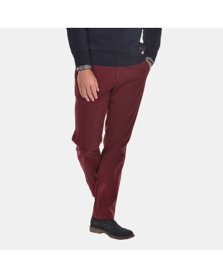Peach touch chino pants in regular burgundy line