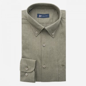 Πουκάμισο DUR φανελένιο σε κανονική γραμμή λαδί Πουκάμισο DUR φανελένιο σε κανονική γραμμή λαδί