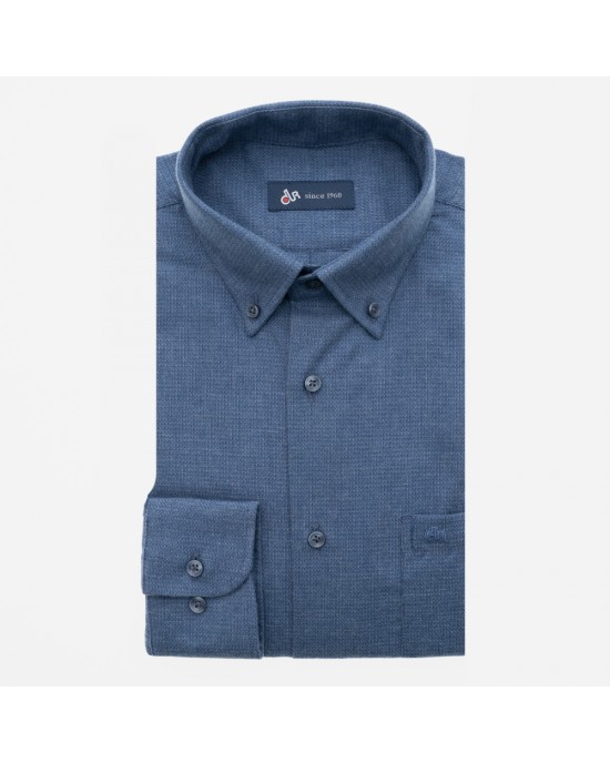Ανδρικό πουκάμισο DUR ζακάρ φανελένιο μπλε