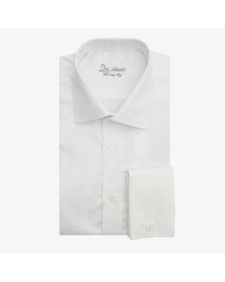 140'S DOUBLE CUFF DOUBLE LINED DUR SHIRT IN NORMAL LINE WHITE