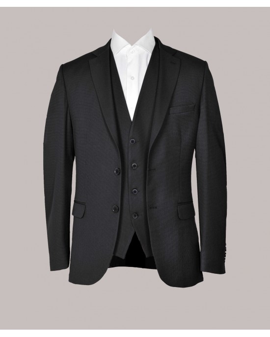 Κοστούμι με ασορτί γιλέκο Makis Tselios μαύρο
