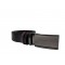 Black leather belt with buckle