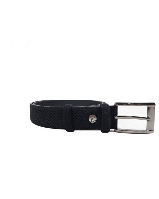 Δερμάτινη ζώνη σουέτ μαύρη