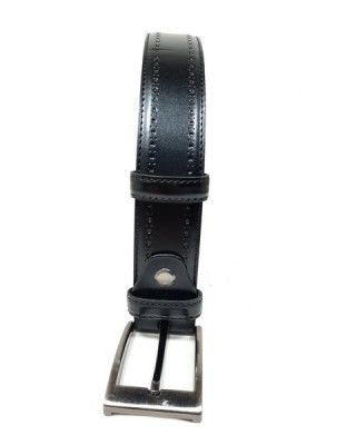 Δερμάτινη ζώνη με σχέδιο μαύρη