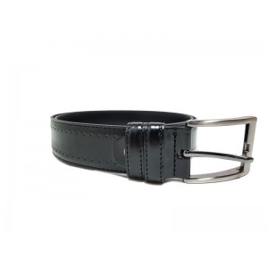 Δερμάτινη ζώνη με σχέδιο μαύρη