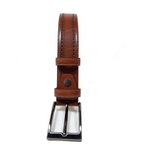 Δερμάτινη ζώνη τρυπιτή καφέ