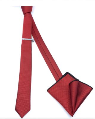 ΓΡΑΒΑΤΑ ΤΥΠΟΥ OXFORD ΠΡΑΓΜΑΤΙΚΟ ΚΟΚΚΙΝΟ ΣΕΤ ME ΜΑΝΤΗΛΑΚΙ