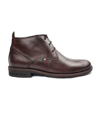 Δερμάτινο μποτάκι καφέ