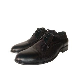 Δερμάτινο παπούτσι τρυπητό με λεπτομέρεια  στην μύτη μαύρο Δερμάτινο παπούτσι τρυπητό με λεπτομέρεια  στην μύτη μαύρο