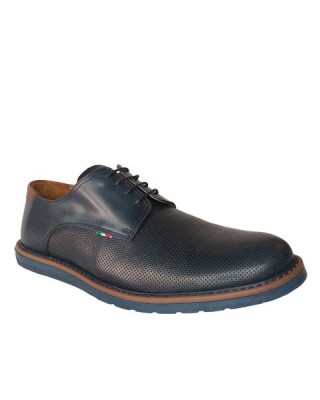 Δερμάτινο παπούτσι τρυπητό μπλε