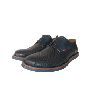 Δερμάτινο παπούτσι τρυπητό μπλε Δερμάτινο παπούτσι τρυπητό μπλε