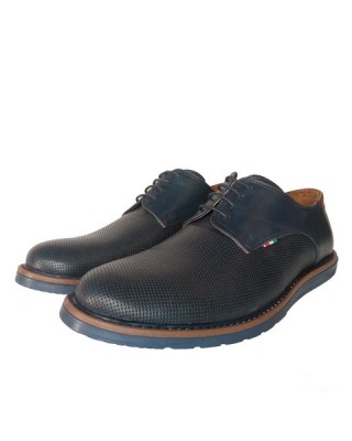 Δερμάτινο παπούτσι τρυπητό μπλε