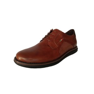 Δερμάτινο παπούτσι καφέ με μαύρη σόλα Δερμάτινο παπούτσι καφέ με μαύρη σόλα