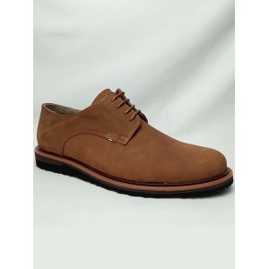 Δερμάτινο παπούτσι τρυπίτο σουέτ καφέ Δερμάτινο παπούτσι τρυπίτο σουέτ καφέ