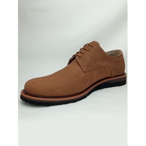 Δερμάτινο παπούτσι τρυπίτο σουέτ καφέ Δερμάτινο παπούτσι τρυπίτο σουέτ καφέ