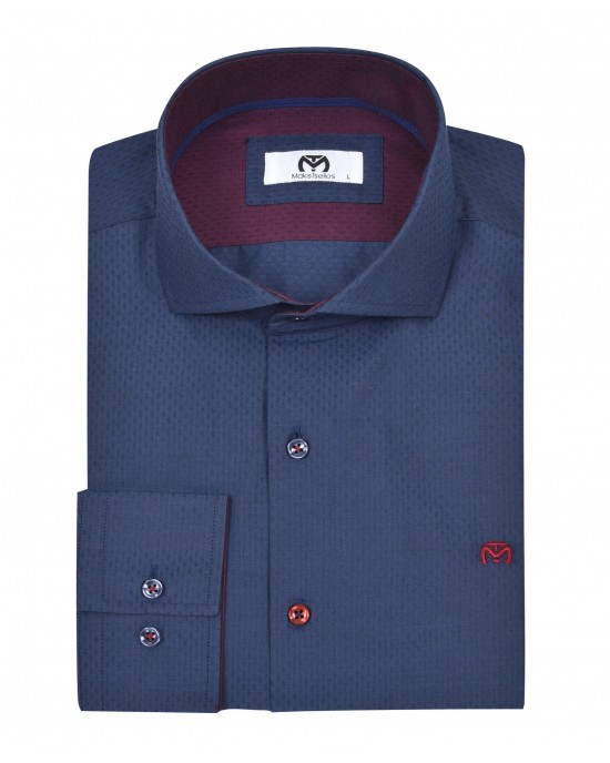 Men's shirt in regular line blue red Men's shirt in regular line blue red