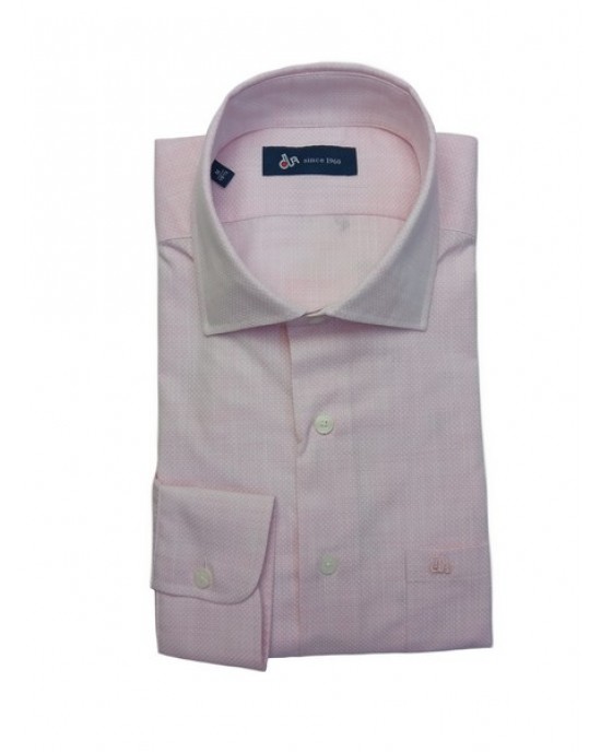 DUR polka dot slub shirt in narrow line pink DUR polka dot slub shirt in narrow line pink