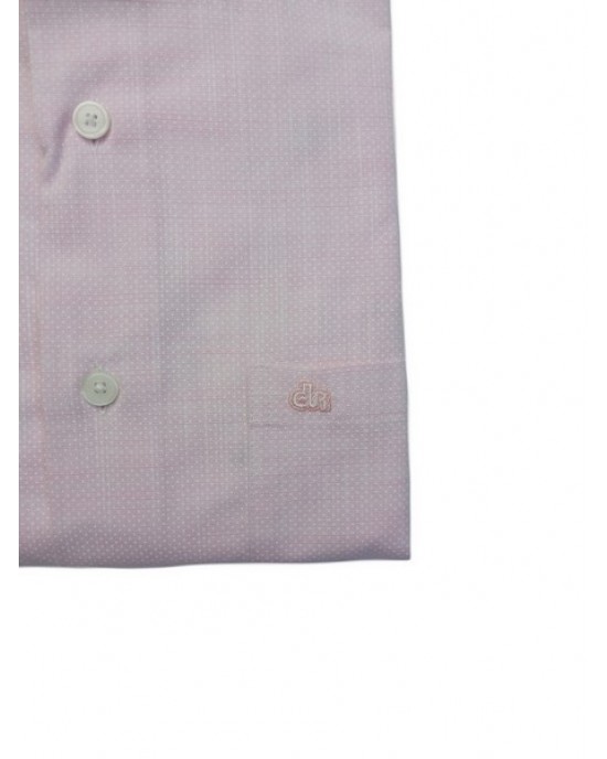 DUR polka dot slub shirt in narrow line pink