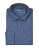 Ανδρικό πουκάμισο σε κανονική γραμμή με ψιλό σχέδιο μπλε καφέ