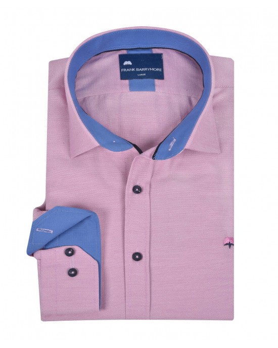 Ανδρικό πουκάμισο σε κανονική γραμμή ροζ