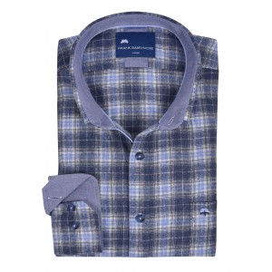 Πουκάμισο καρό βαμβακερό Frank Barrymore μπλε Πουκάμισο καρό βαμβακερό Frank Barrymore μπλε