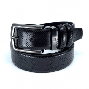 Δερμάτινη Ζώνη τρυπητή μαύρη