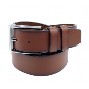 Δερμάτινη Ζώνη μονόχρωμη καφέ
