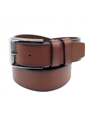 Δερμάτινη Ζώνη μονόχρωμη καφέ