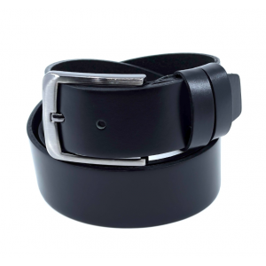 Δερμάτινη Ζώνη μονόχρωμη μαύρη