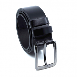 Δερμάτινη Ζώνη μονόχρωμη μαύρη