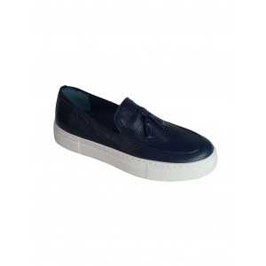 ΔΕΡΜΑΤΙΝΟ ΠΑΠΟΥΤΣΙ ΜΠΛΕ