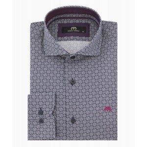 Ανδρικό πουκάμισο makis tselios μπλε-μωβ με ανάγλυφο σχέδιο .